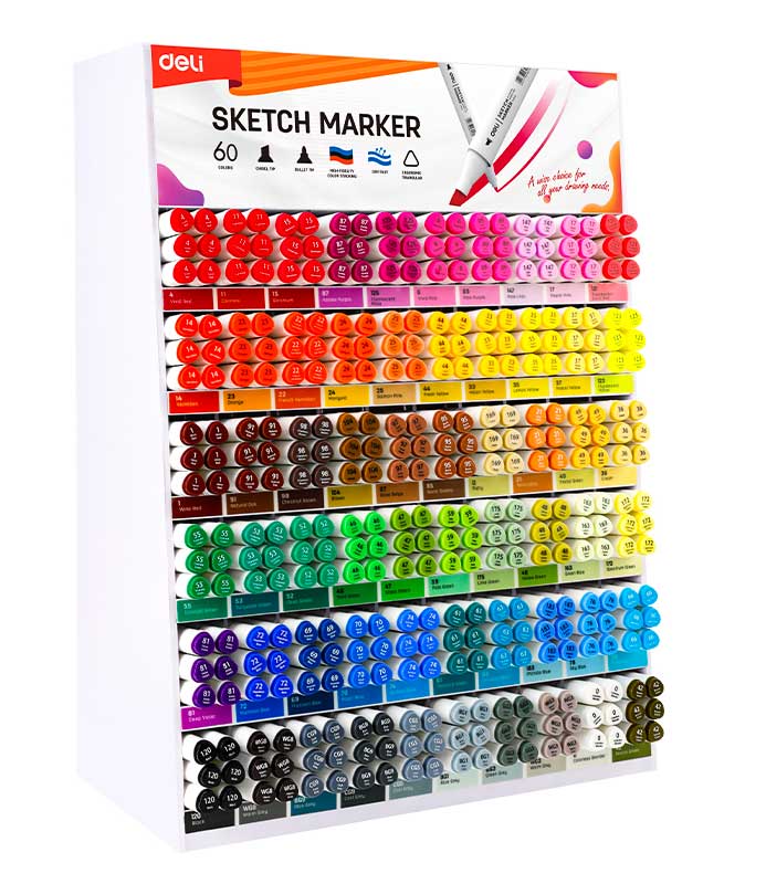 DISPLAY 360 BUC SKETCH MARKER 60 CULORI DELI DISPLAY 360 BUC SKETCH MARKER 60 CULORI DELI